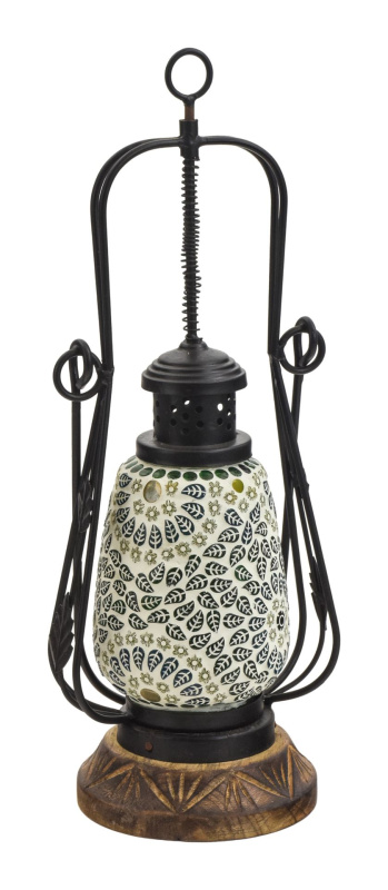 Sanu Babu Mozaiková lucerna na svíčku ve tvaru petrolejky, 14x14x43cm (0N)