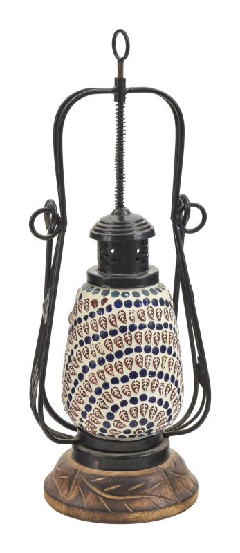 Sanu Babu Mozaiková lucerna na svíčku ve tvaru petrolejky, 14x14x43cm (0R)
