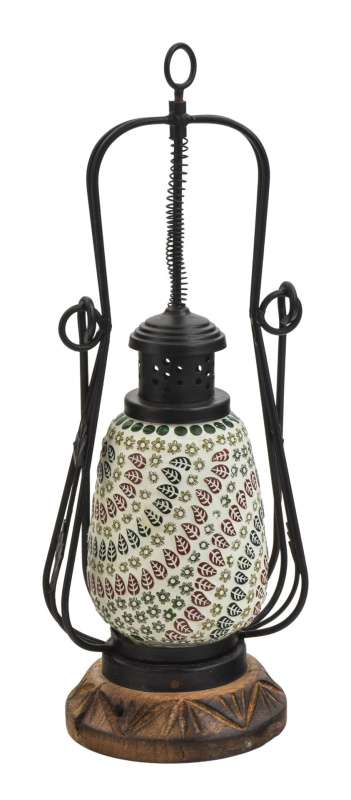 Sanu Babu Mozaiková lucerna na svíčku ve tvaru petrolejky, 14x14x43cm (0V)