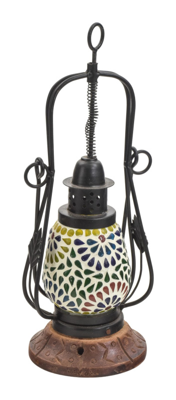 Sanu Babu Mozaiková lucerna na svíčku ve tvaru petrolejky, 12x32cm (1D)