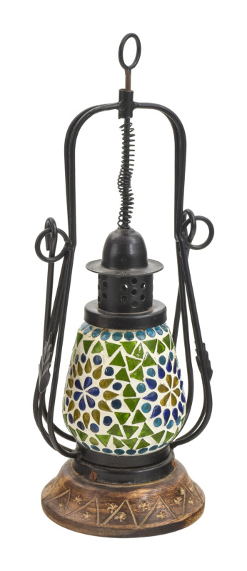 Sanu Babu Mozaiková lucerna na svíčku ve tvaru petrolejky, 12x32cm (1F)