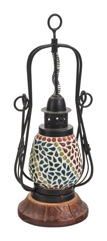 Sanu Babu Mozaiková lucerna na svíčku ve tvaru petrolejky, 12x32cm (1K)