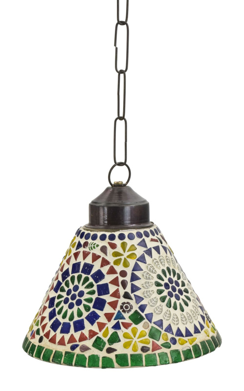 Sanu Babu Skleněná mozaiková lampa, ruční práce, barevná, prům. 19cm, výška 19cm (7K)