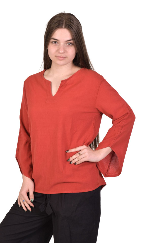 Sanu Babu Halena s tříčtvrtečním rukávem, červená, bavlna L/XL , Červená