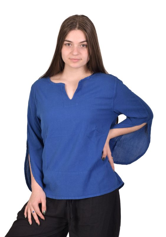 Sanu Babu Halena s tříčtvrtečním rukávem, modrá, bavlna (4N) L/XL