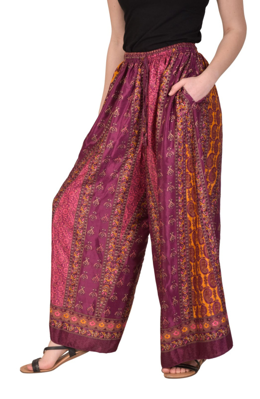 Sanu Babu Pohodlné volné kalhoty, barevný potisk, guma v pase (2C) FREE