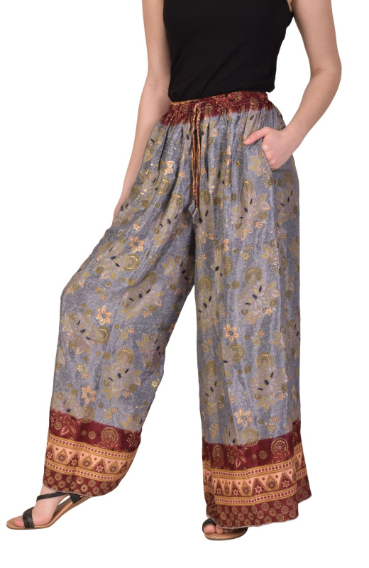 Sanu Babu Pohodlné volné kalhoty, barevný potisk, guma v pase (2D) FREE