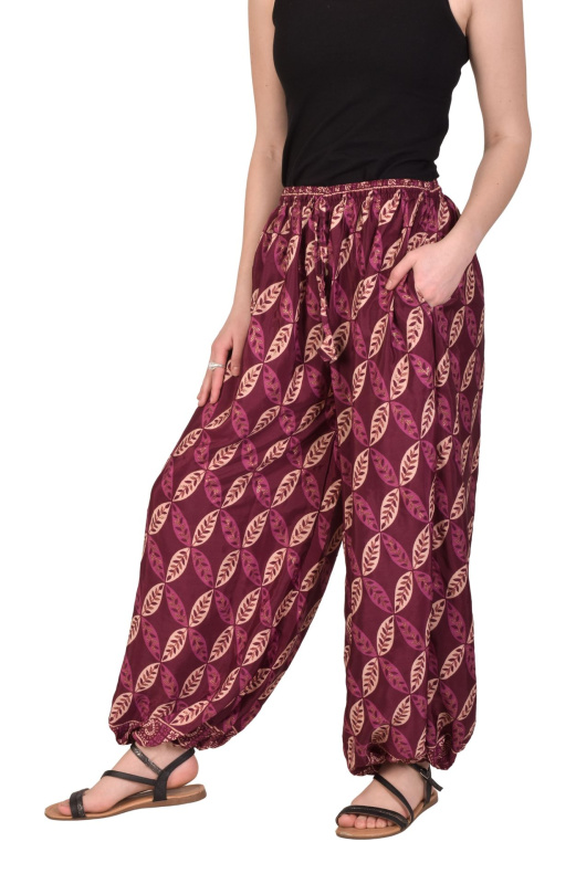 Sanu Babu Pohodlné volné kalhoty, barevný potisk, guma v pase a nad kotníkem (3A) FREE