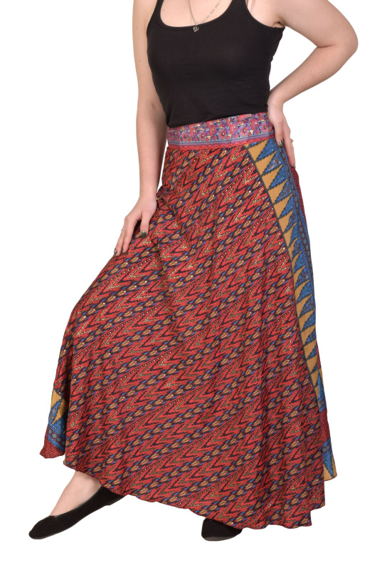 Sanu Babu Zavinovací oboustranná sukně z recyklovaných sárí (3E) FREE