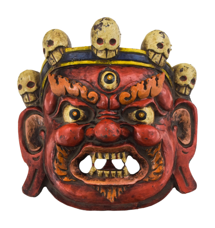 Sanu Babu Maska Bhairab, ručně malovaná, 22cm
