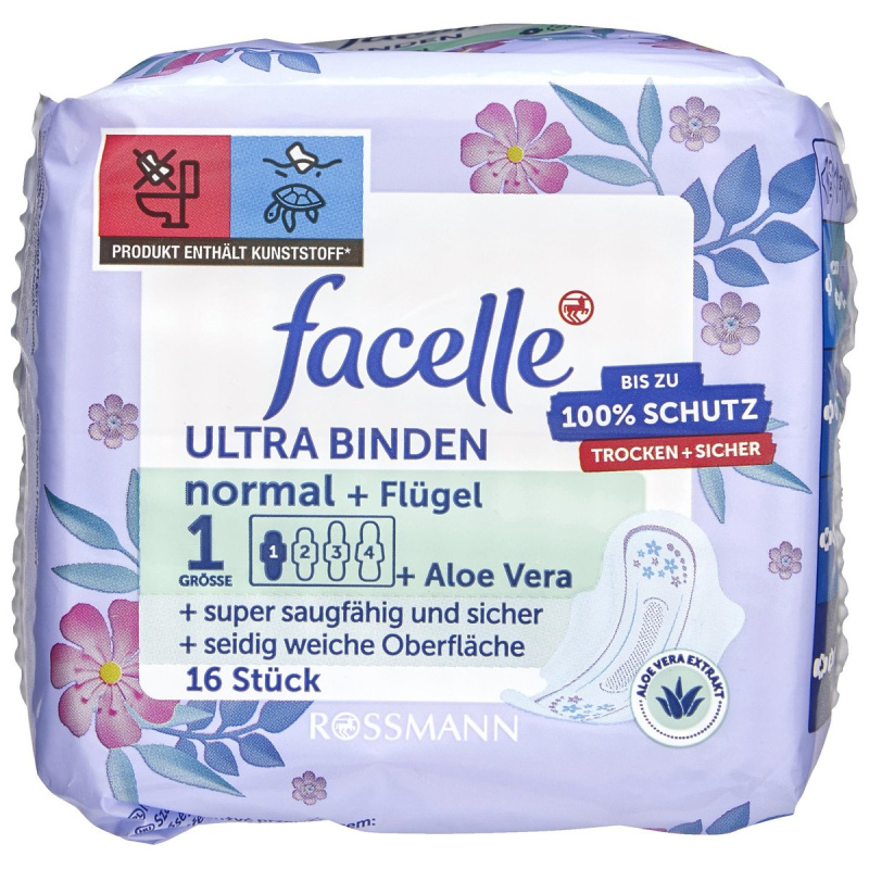 Facelle Ultra dámské vložky s křidélky a aloe vera