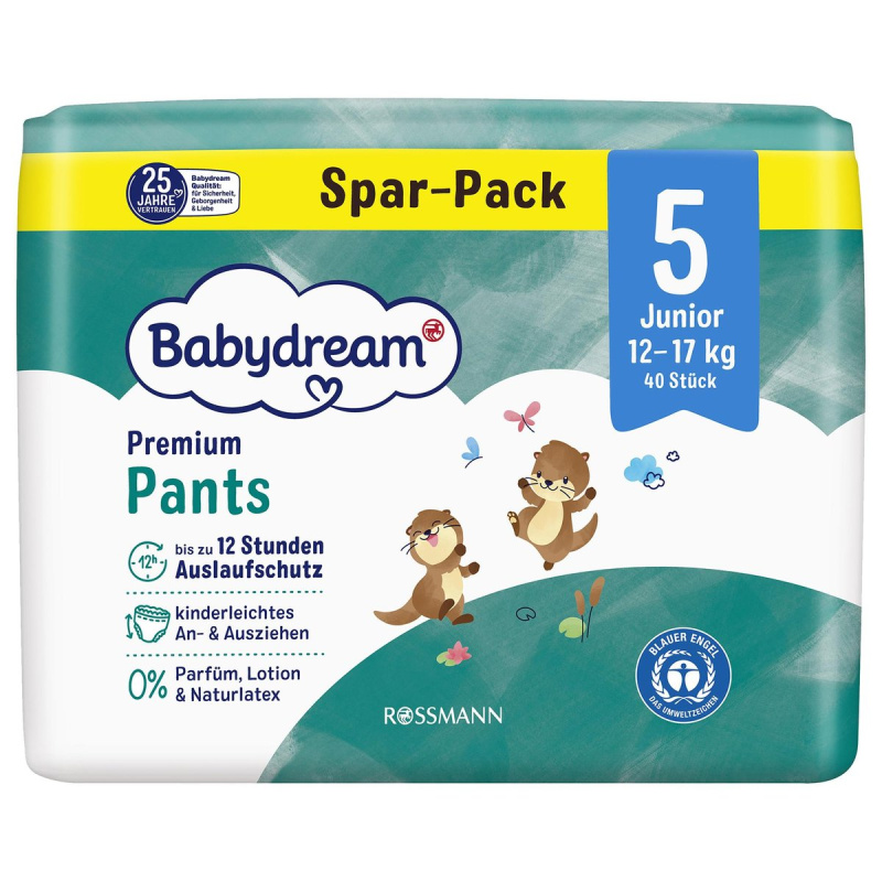 Babydream Prémiové plenkové kalhotky junior, vel. 5 (12–17 kg)