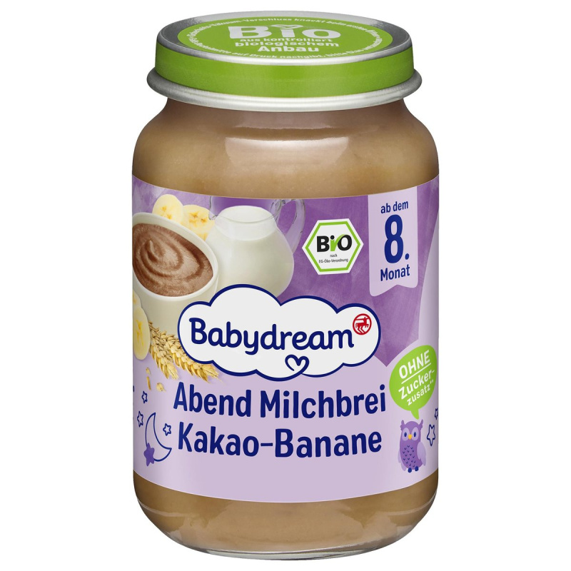 Babydream BIO Mléčná kaše s banány a kakaem