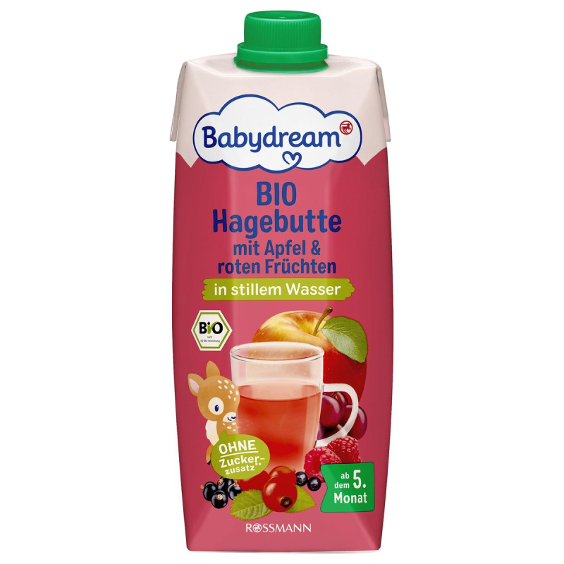 Babydream BIO Ovocný nápoj šípek, jablko a červené plody