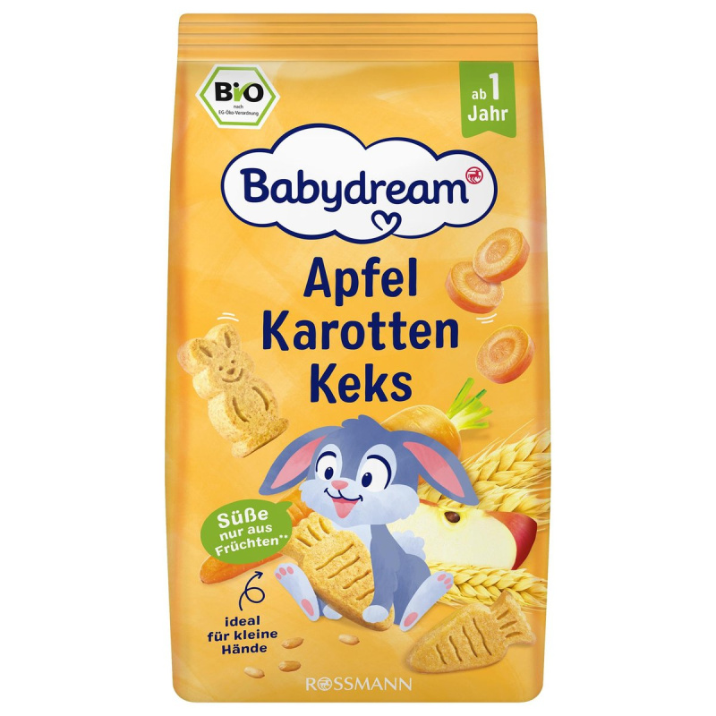 Babydream BIO Sušenky s jablkem a mrkví