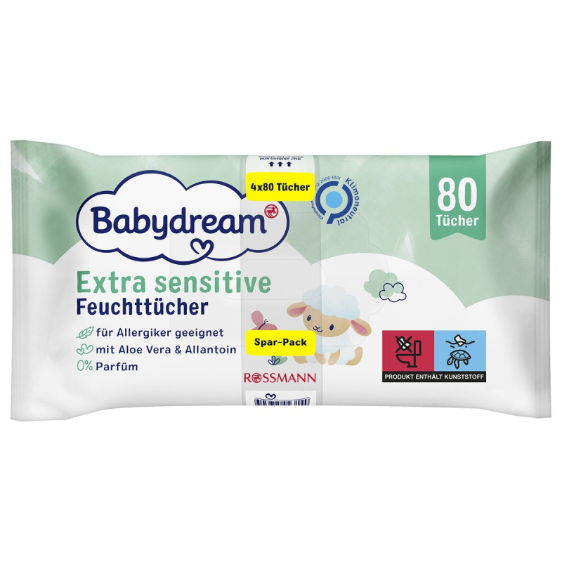 Babydream Vlhčené ubrousky extra sensitive multipack