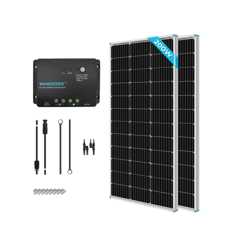 Renogy solární set 200W 12V s 30A PWM regulátorem nabíjení