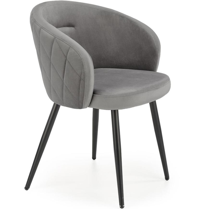 Židle K430 látka velvet/kov popelavě šedá