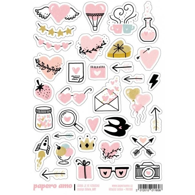 Samolepky A6 - Létající srdce