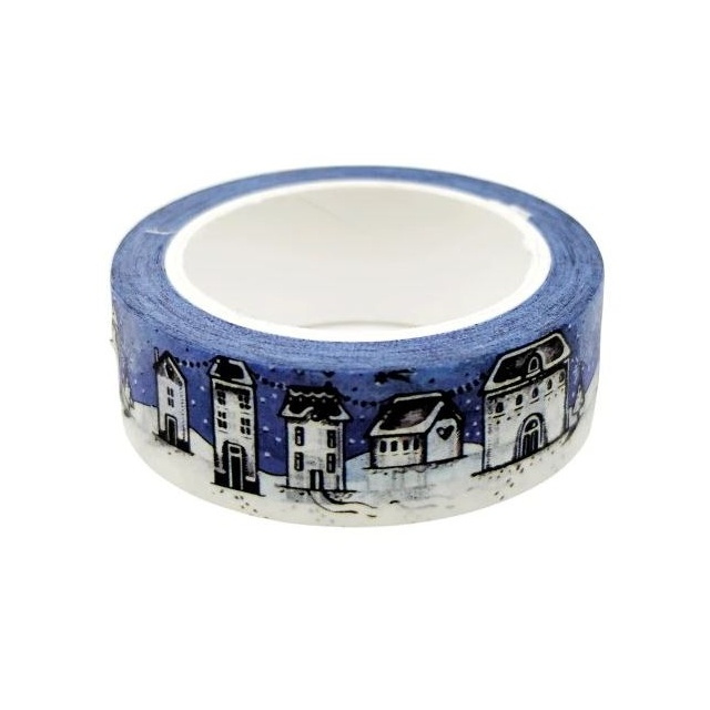 Samolepicí papírová washi páska - Domečky