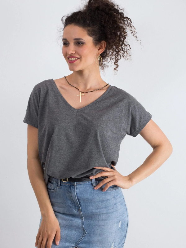 Tričko RV-TS-4832.28P BASIC FEEL GOOD Barva: Šedá - tmavě, Velikost: XL