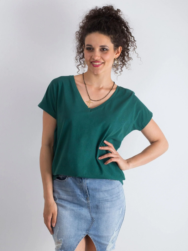 Tričko RV-TS-4832.35P BASIC FEEL GOOD Barva: Zelená - tmavě, Velikost: S