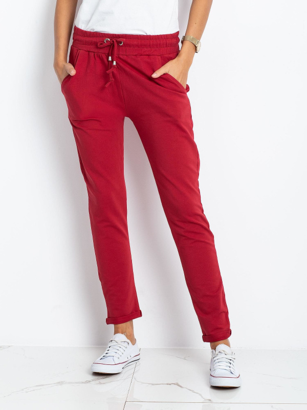 Dámské tepláky RV-DR-3698.09X BASIC FEEL GOOD Barva: Bordó, Velikost: XS