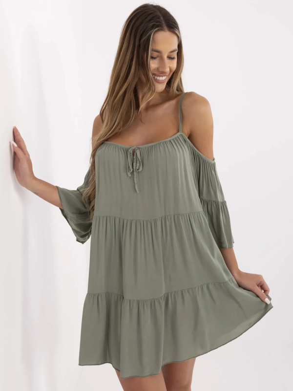 Dámské šaty-TW-SK-BI-80840.20 khaki L