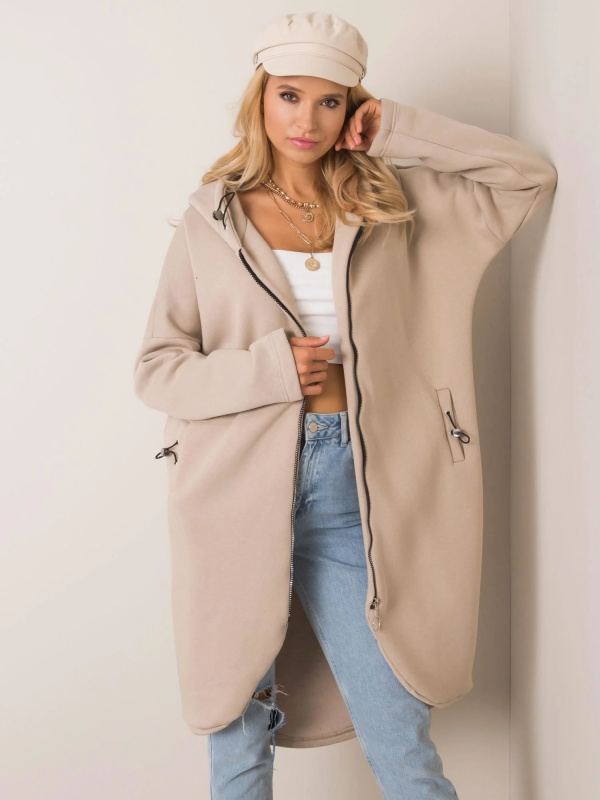 Mikina RV-BL-4858-1.99P RUE PARIS Barva: Béžová, Velikost: L/XL