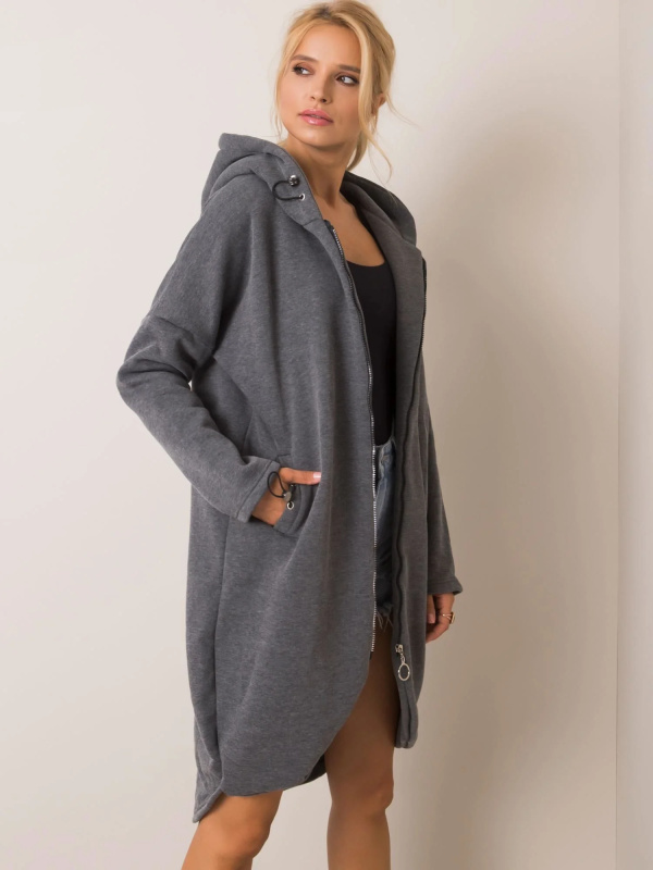 Mikina RV-BL-4858-1.99P RUE PARIS Barva: Šedá - tmavě, Velikost: S/M