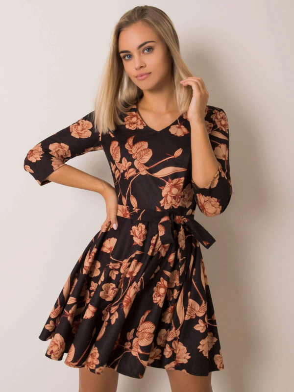 Šaty LK SK 508307 3.75P černá a béžová 36