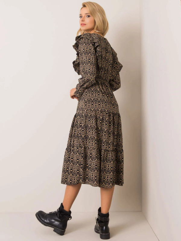 Šaty DHJ SK 12227.85 černá a béžová jedna velikost