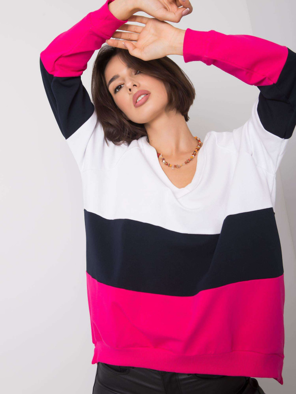 Mikina RV BL 5972.07 bílá a růžová S/M