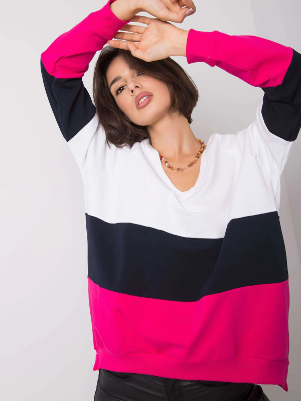 Mikina RV BL 5972.07 bílá a růžová L/XL