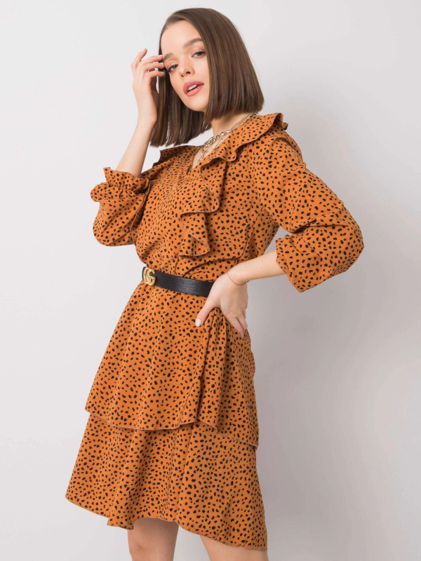 Šaty WN SK R824.68 světle hnědá XL