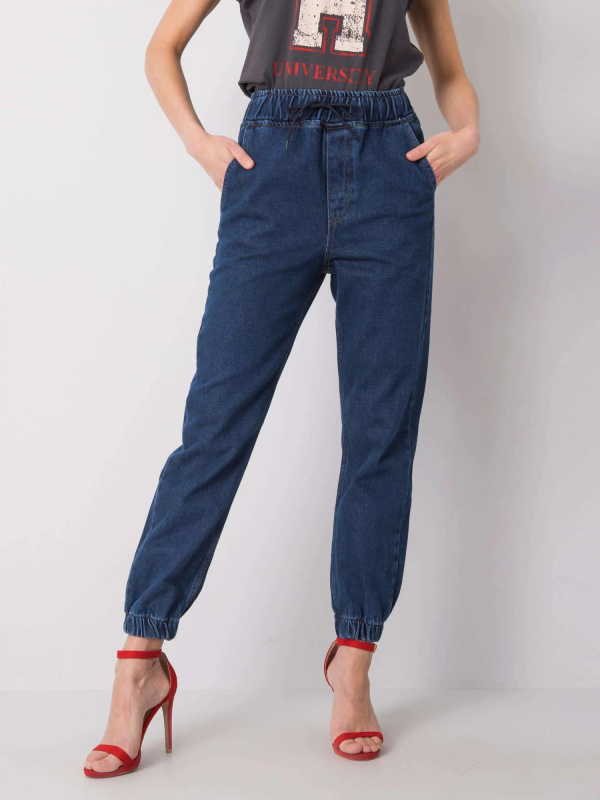 Dámské džíny s vysokým pasem 2882 - RUE PARIS 30 jeans-modrá