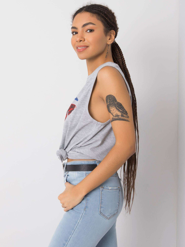 Dámský top DS-TP-1115.17P RUE PARIS Barva: Šedá, Velikost: S