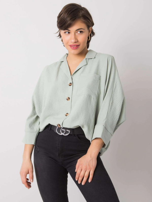 Dámská košile 328-KS-4062.81 RUE PARIS Barva: Zelená, Velikost: S