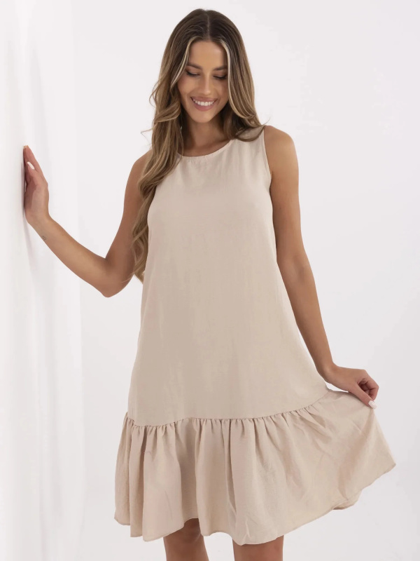 RUE PARIS Dámské šaty 328-SK-5074.74 Barva: Béžová, Velikost: XL