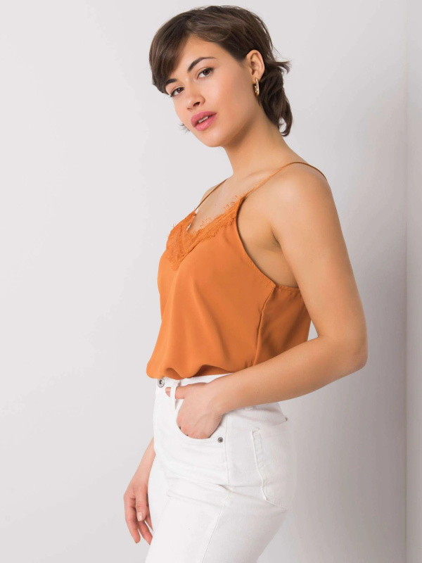 Dámský top 318-TP-22420.24 RUE PARIS Barva: Oranžová, Velikost: M