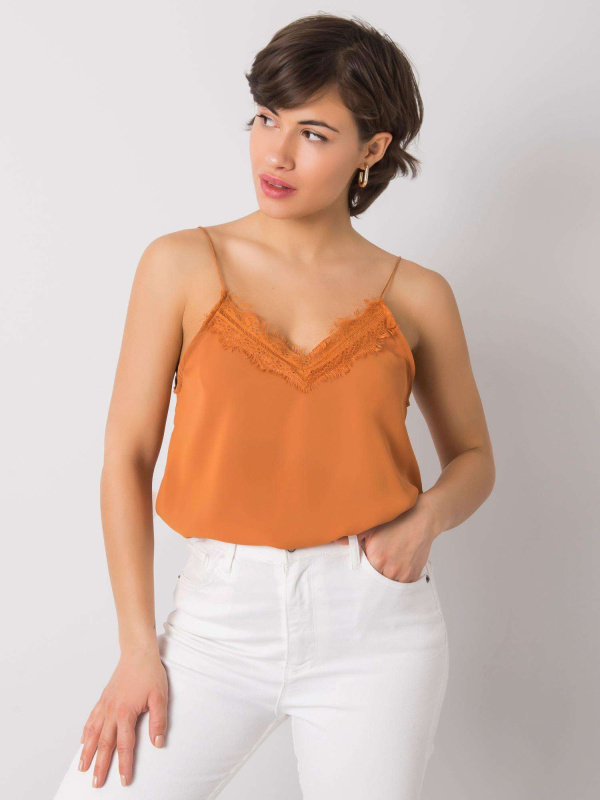 Dámský top 318-TP-22420.24 RUE PARIS Barva: Oranžová, Velikost: M