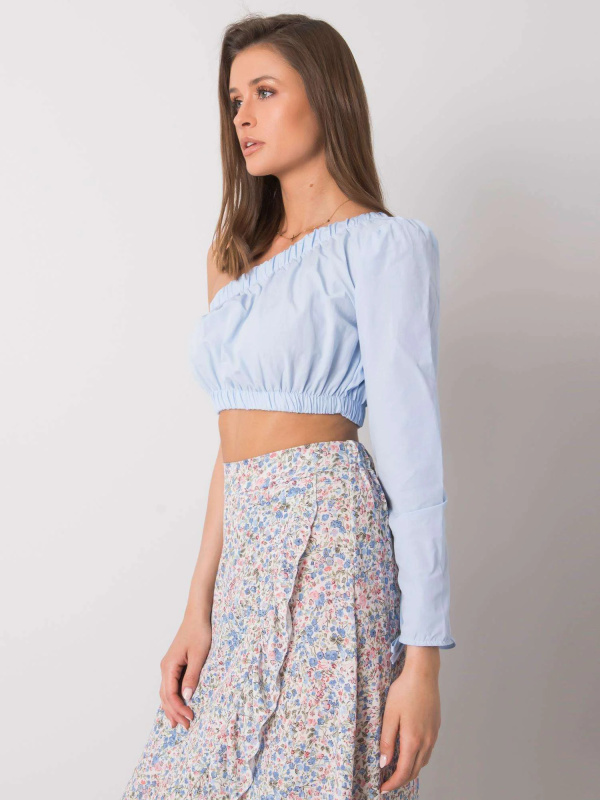 RUE PARIS Top -341-BZ-5267.04 Barva: Modrá - světle, Velikost: L