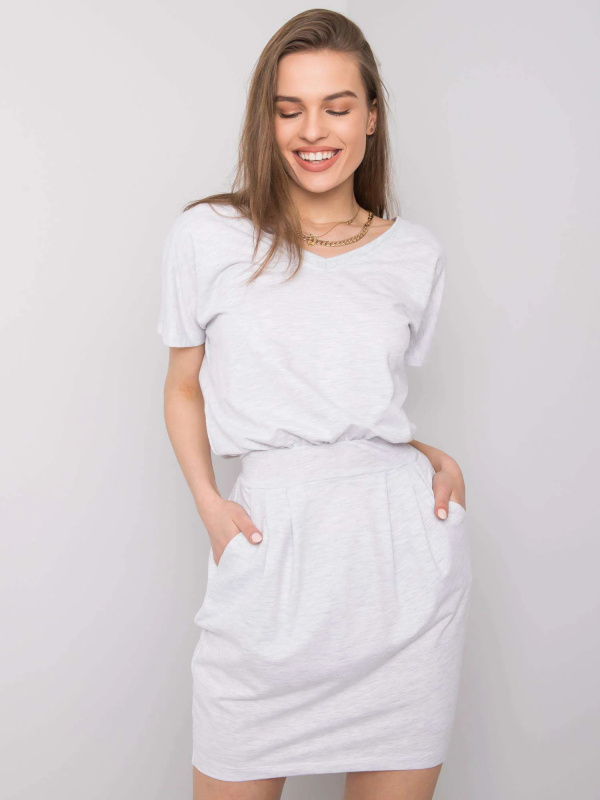 RV šaty SK 6339.10X světle šedé L