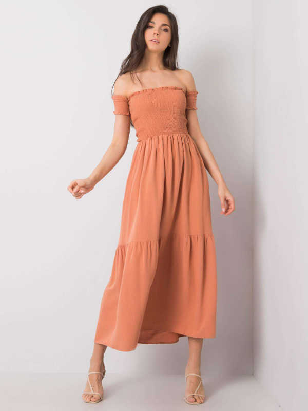 RUE PARIS Dámské šaty 346-SK-009.52 Barva: Oranžová, Velikost: XL