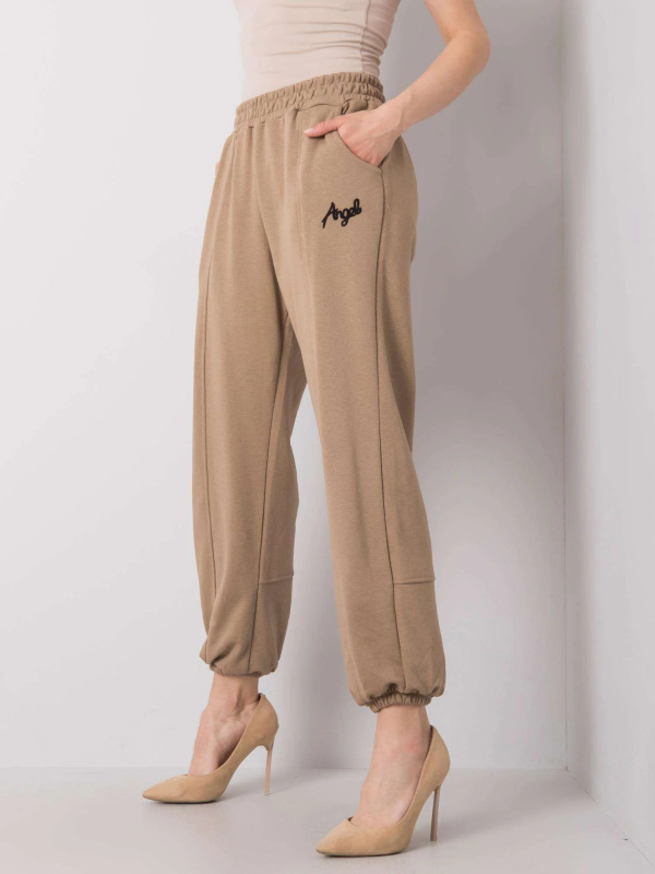 Dámské tepláky EM-DR-ES-21-524.16 ex moda Barva: Béžová - tmavě, Velikost: M