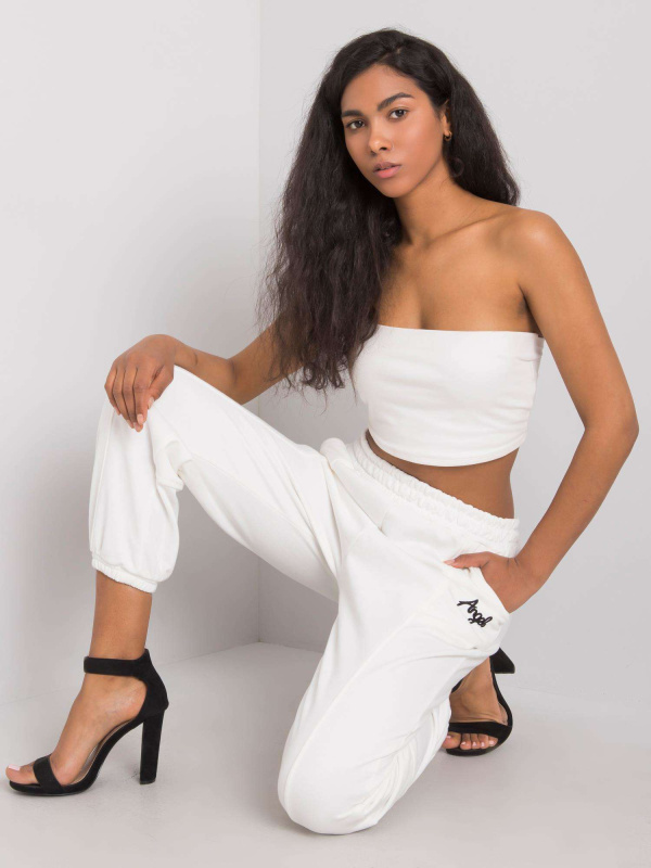 Dámské tepláky EM-DR-ES-21-524.16 ex moda Barva: Bílá, Velikost: M