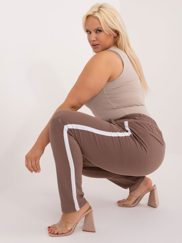Dámské tepláky Plus Size RV-DR-6643.95 BASIC FEEL GOOD Barva: Béžová, Velikost: 4XL