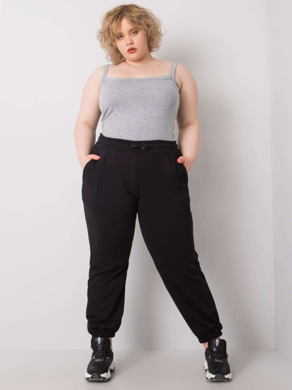 Dámské tepláky Plus Size RV-DR-6331.86 BASIC FEEL GOOD Barva: Černá, Velikost: XL