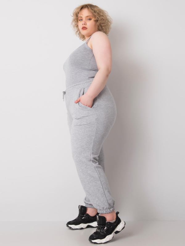 Dámské tepláky Plus Size RV-DR-6331.86 BASIC FEEL GOOD Barva: Šedá, Velikost: 2XL