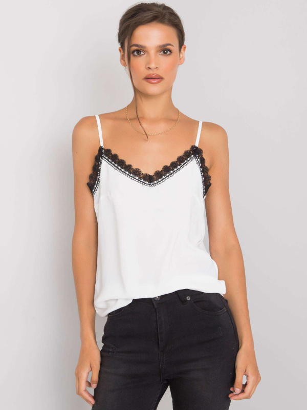 Modalinda Fashion Top AI-TP-6012.14P Modalinda Barva: Bílá, Velikost: L